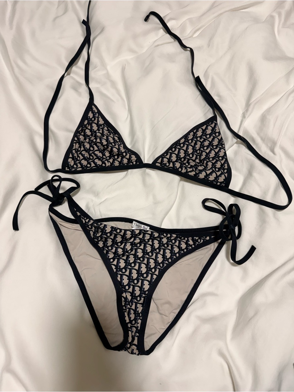 Dior Black Monogram Triangle Bikini Set